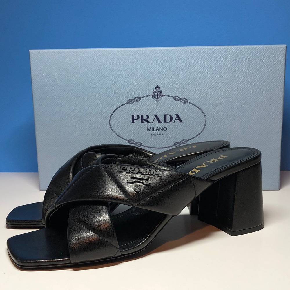 New Authentic Prada Black Leather Mules for Women Size 38! - Picture 5 of 12